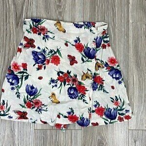 Vintage floral beige cottage core skort size Small